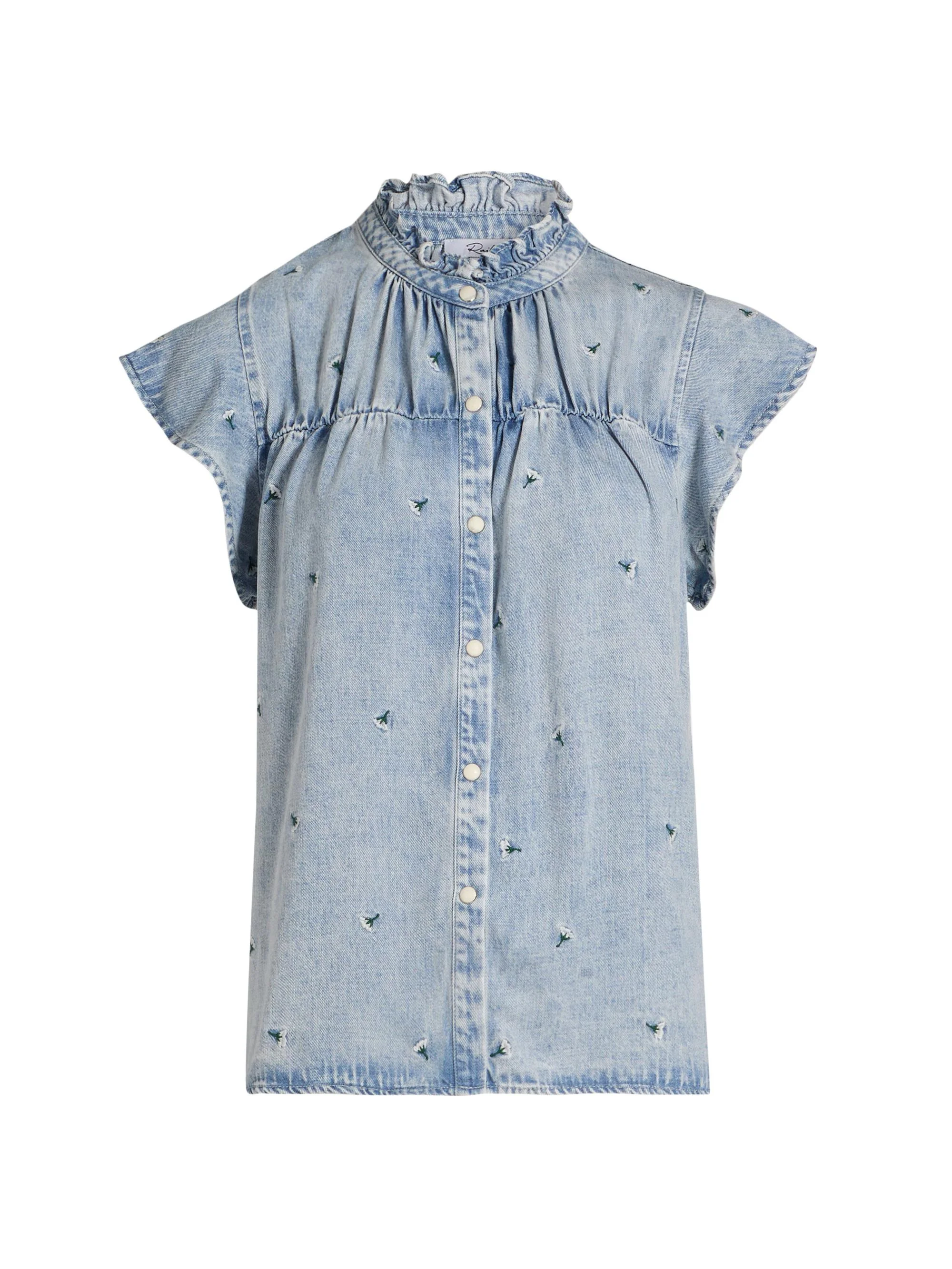 Women's Ruthie Floral Embroidered Top - Ivory Carnations - 1