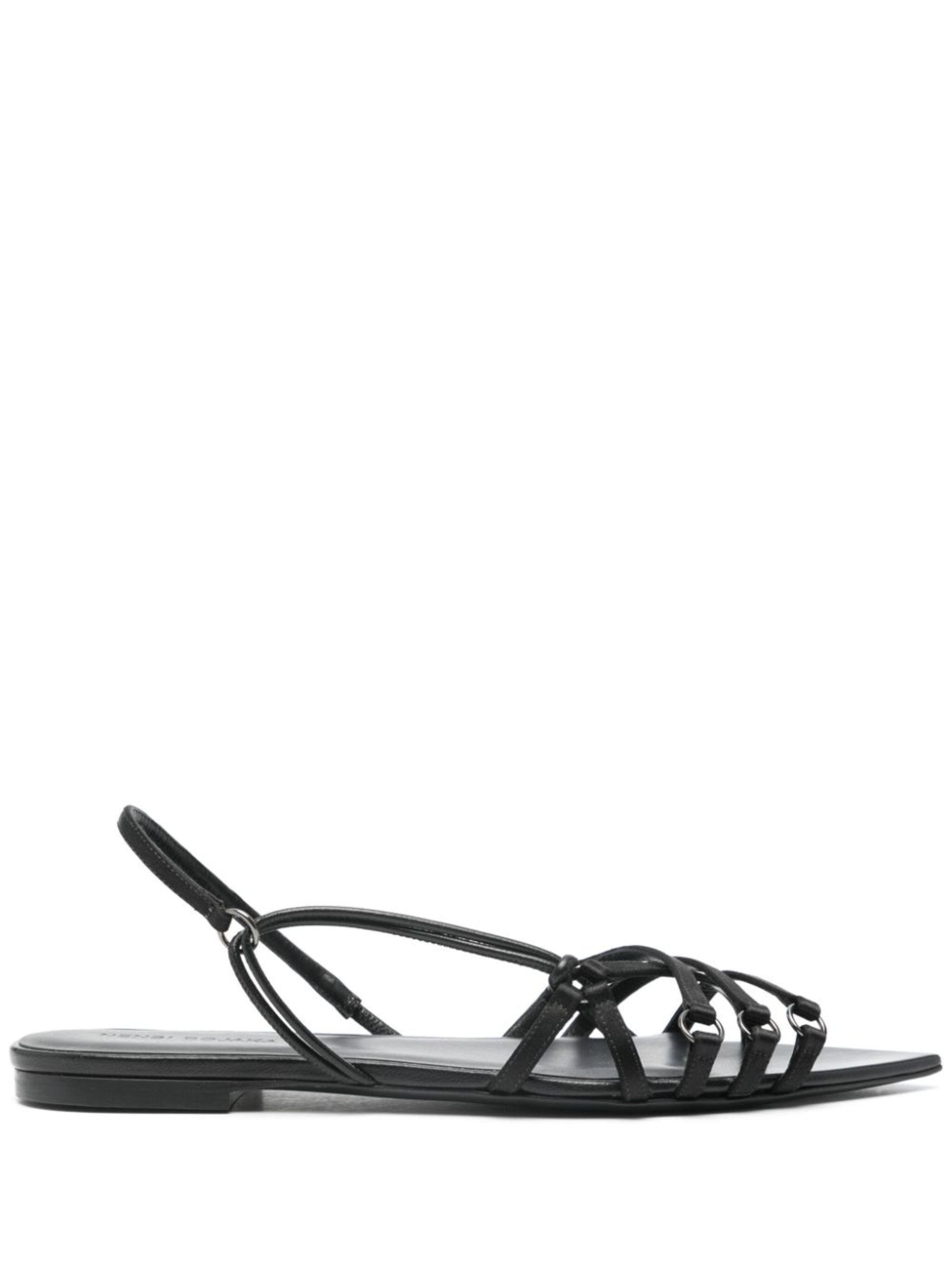 pointed-toe satin sandals - 1