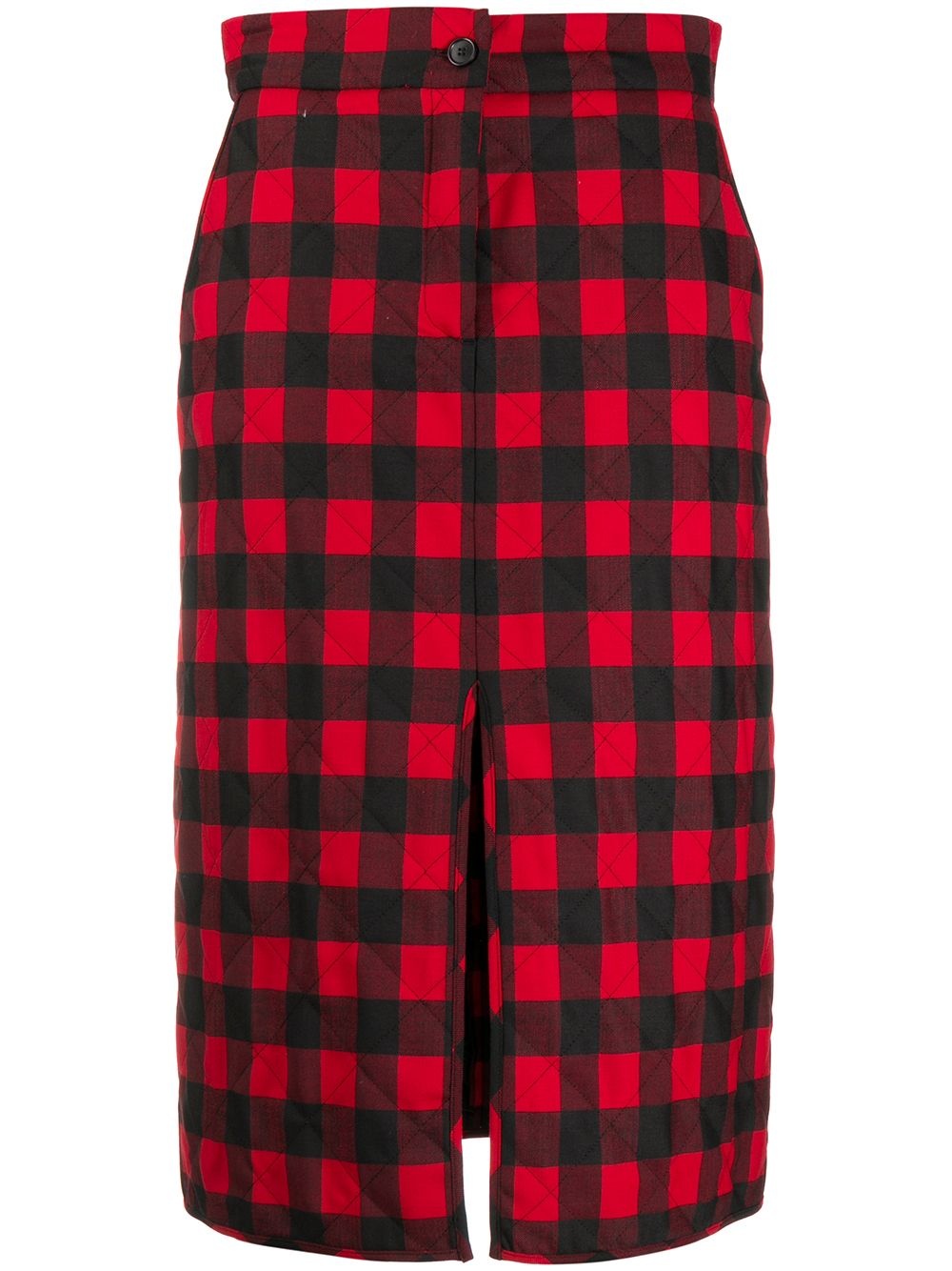 checked midi skirt  - 1