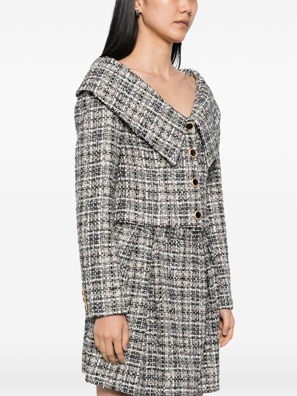 checked lurex tweed jacket - 3