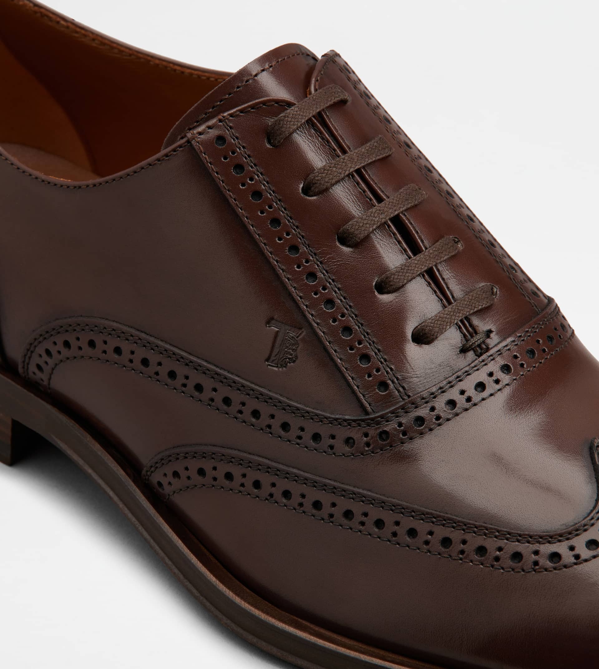 LACE-UPS IN LEATHER - BROWN - 5