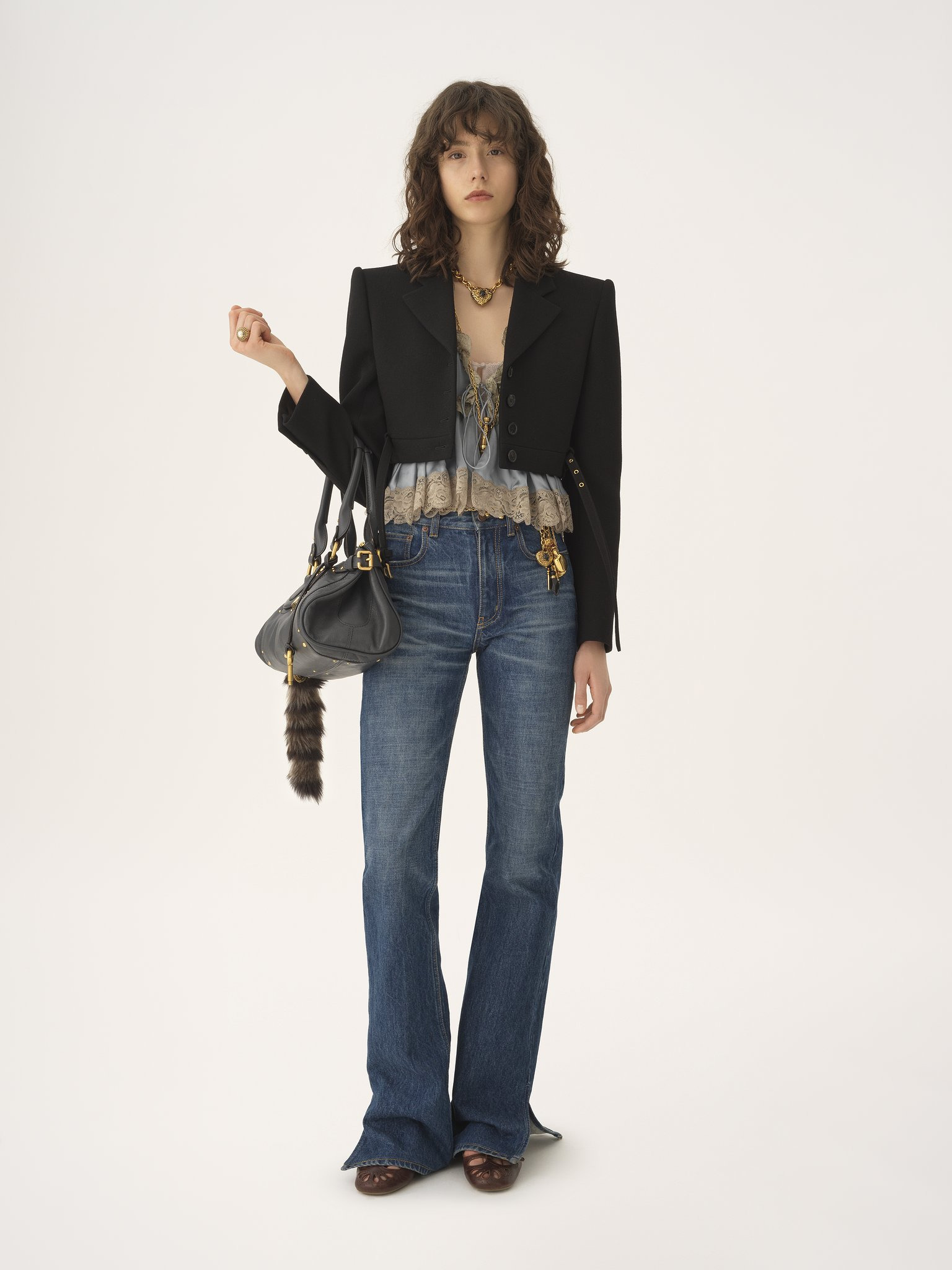 CROPPED SPENCER JACKET IN WOOL CRÊPE - 3