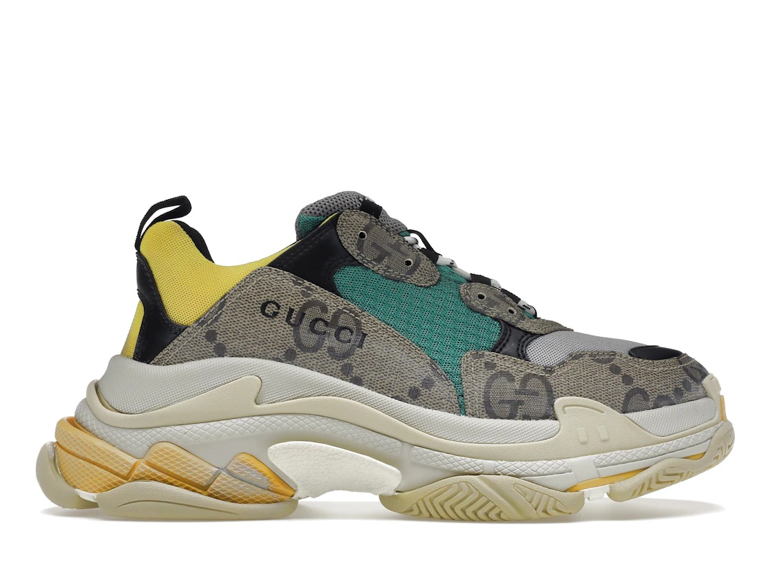 Gucci x Balenciaga The Hacker Project Triple S Beige Green Yellow - 1