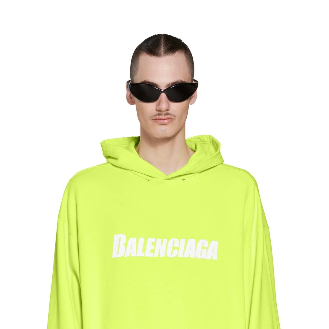 Caps Destroyed Hoodie  in Fluo Yellow - 5
