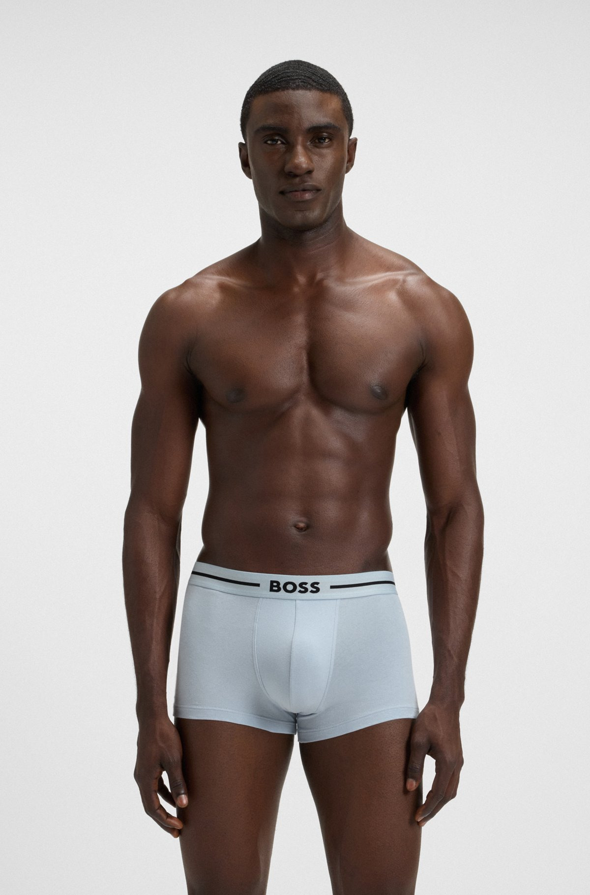 THREE-PACK OF STRETCH-COTTON TRUNKS WITH LOGO WAISTBANDS - 7