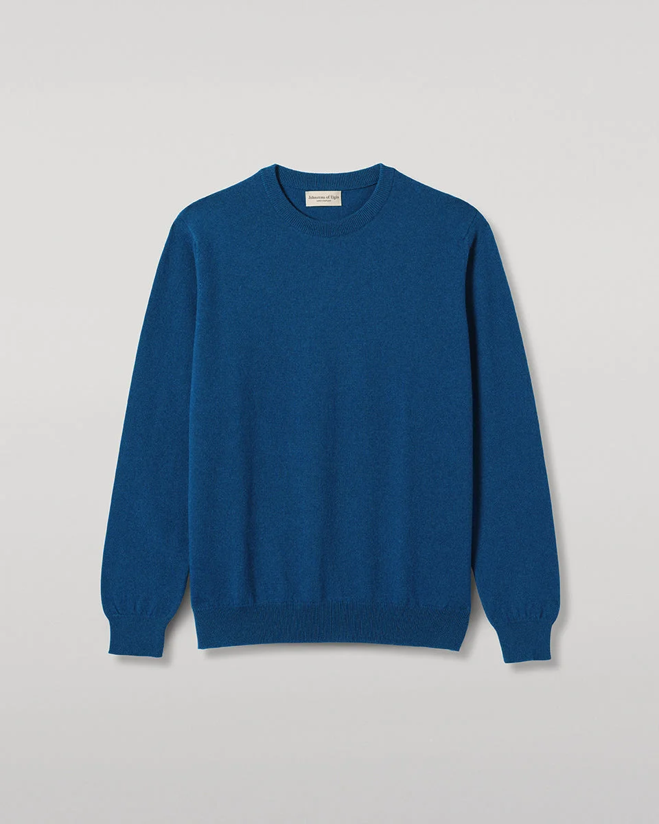 Reuben Blue Cashmere Crew Jumper - 1