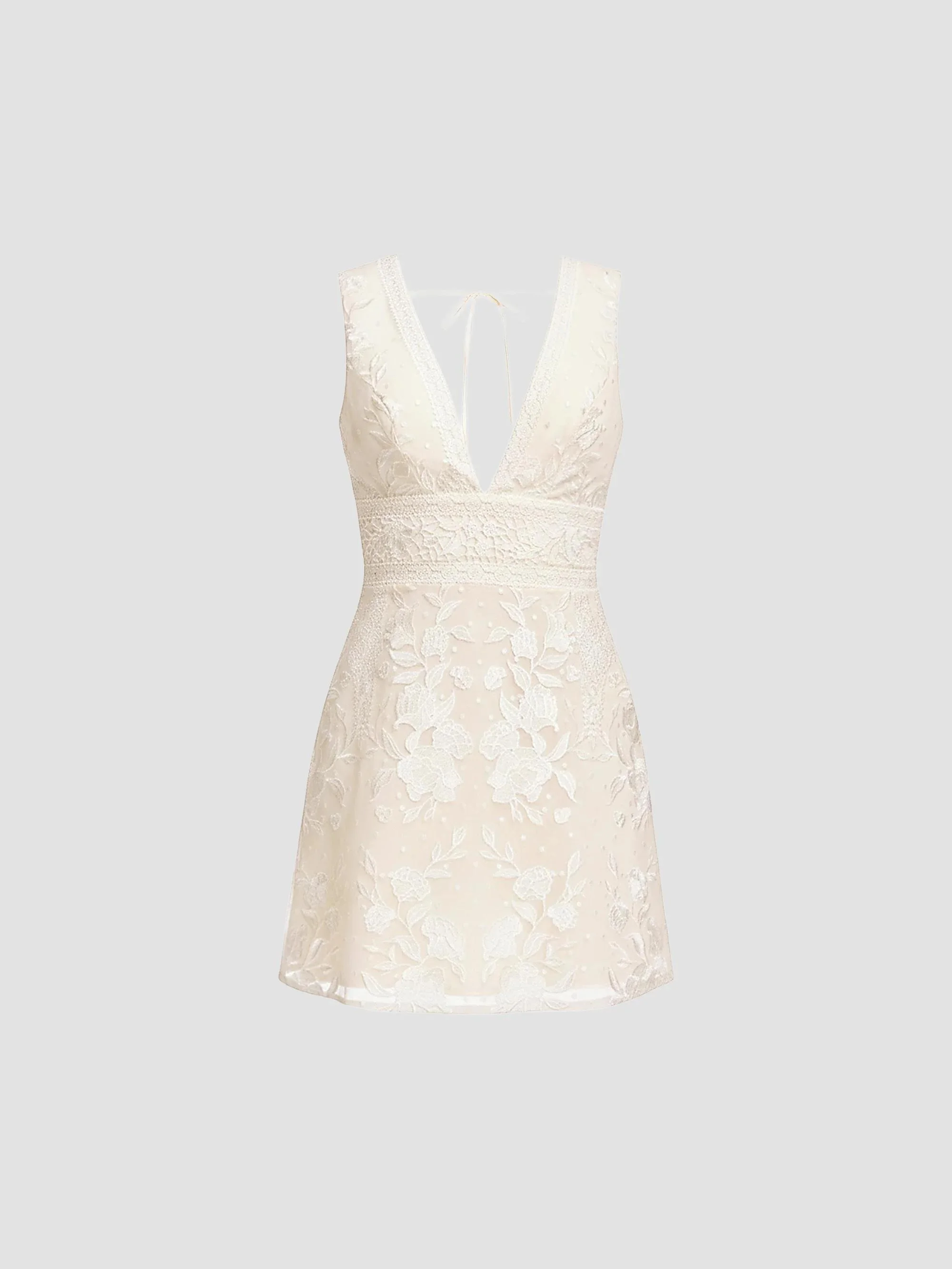 Women's Astrid Floral Minidress - Off White - 1