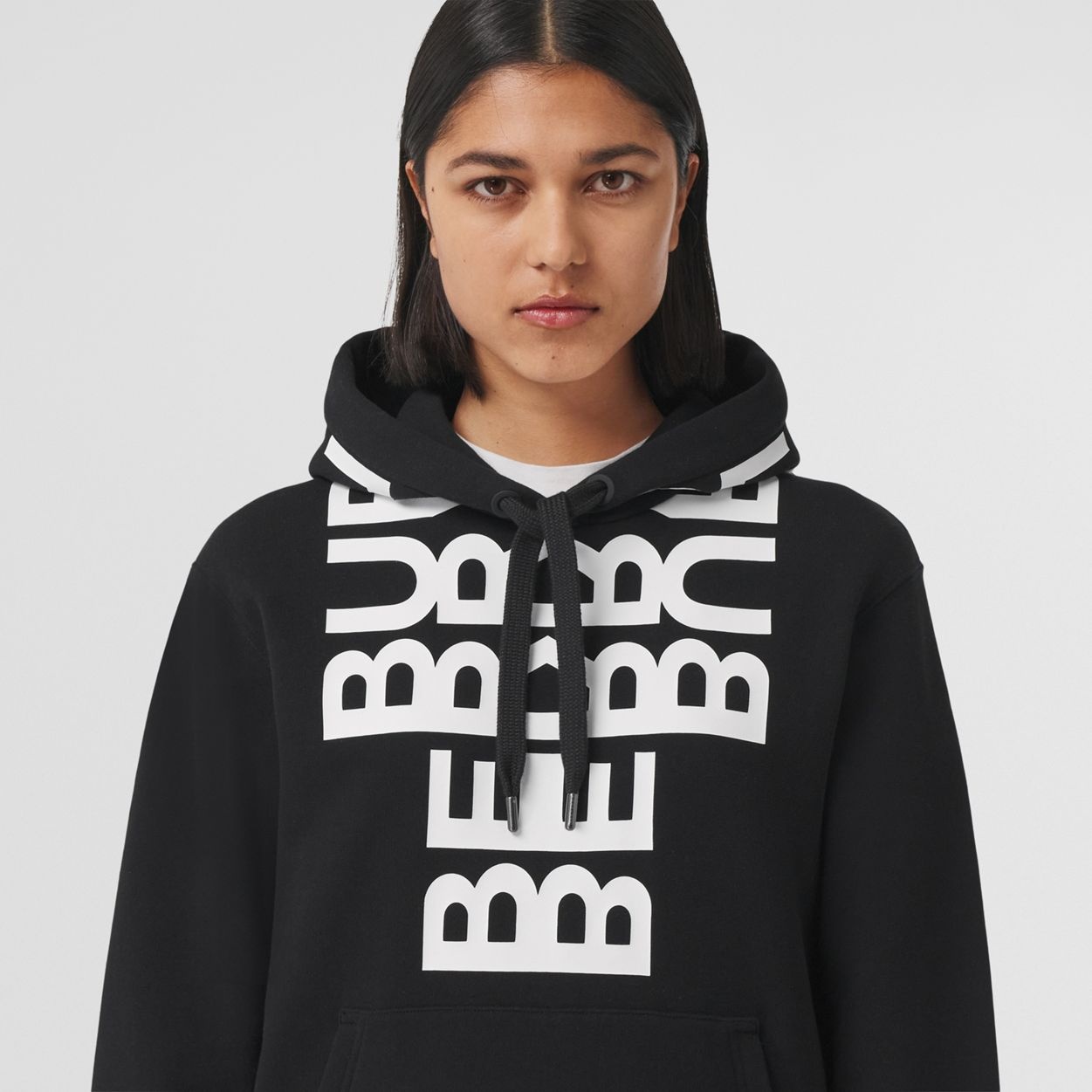 Logo Print Cotton Oversized Hoodie - 3