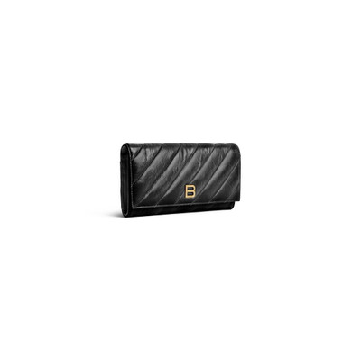 BALENCIAGA Women's Crush Wallet On Chain Quilted  in Black outlook