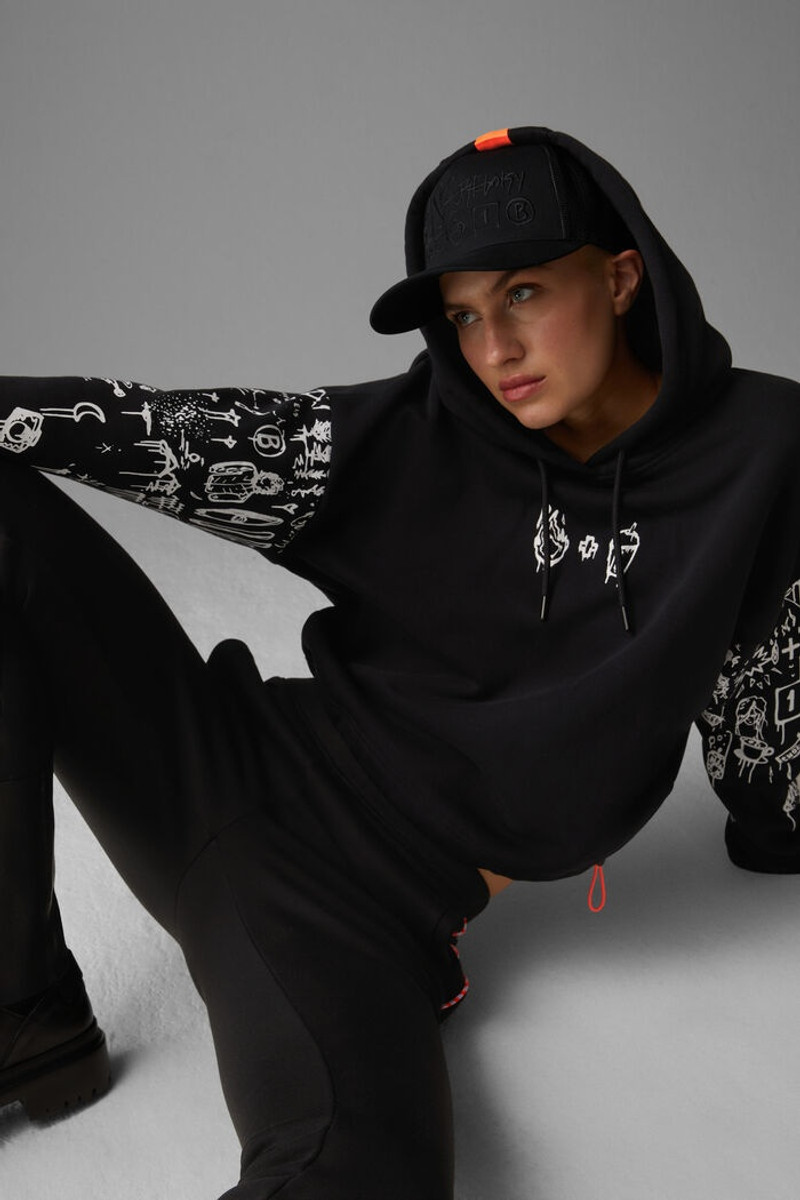 Cosa Sweatshirt hoodie in Black/White 5
