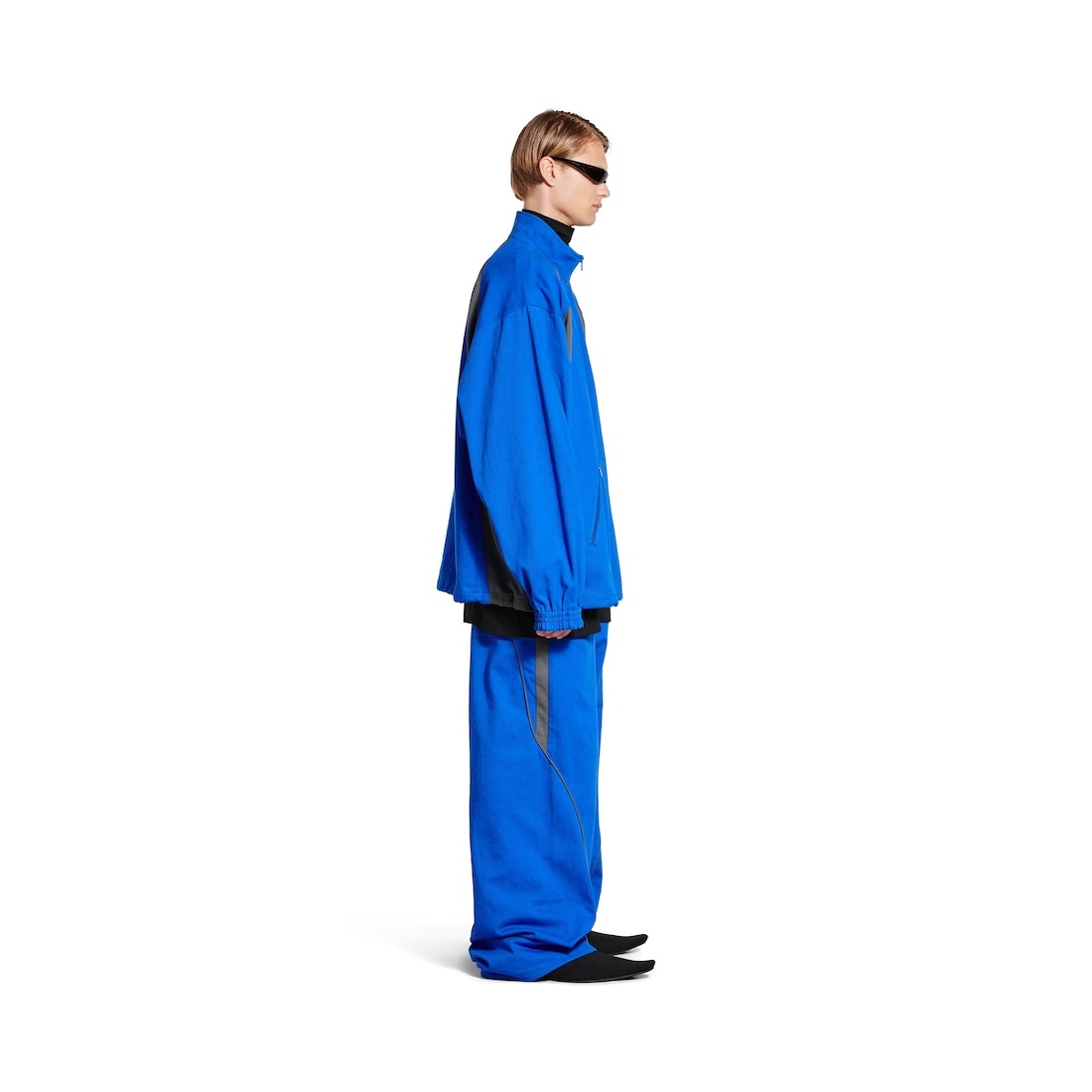 Men's Tracksuit Denim Jacket in Royal Blue - 3