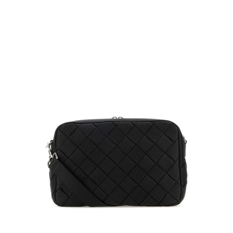 Bottega Veneta Black Leather Medium Camera Crossbody Bag - 1
