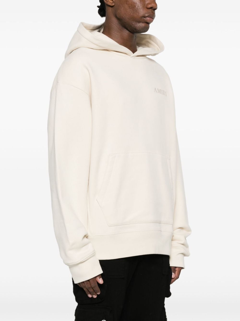 logo-embroidered cotton hoodie - 4