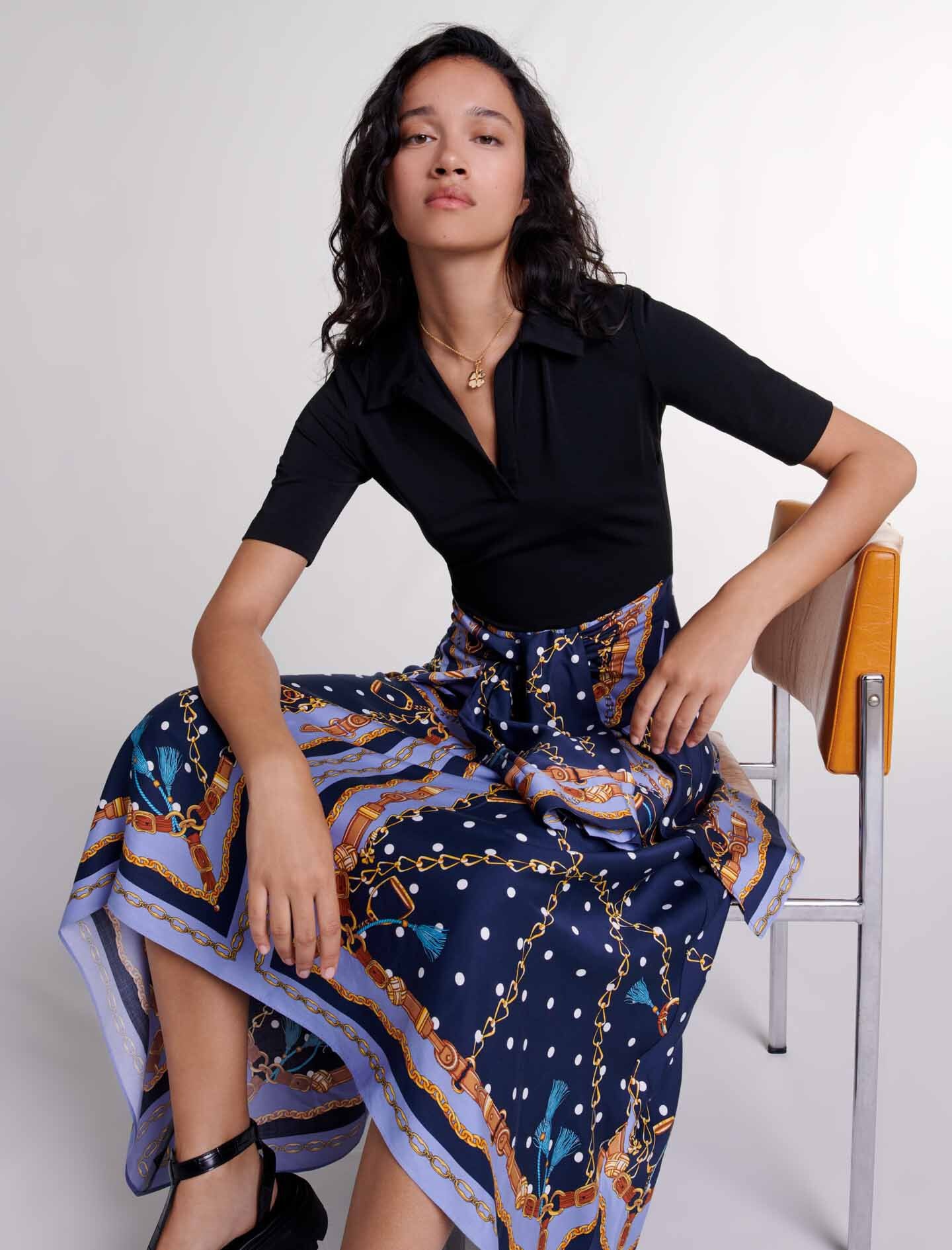 Illusion effect patterned dress - 7