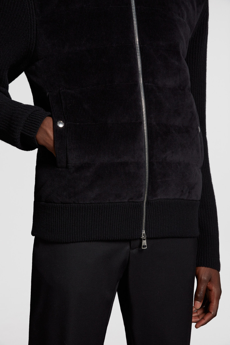 Padded Wool & Velvet Cardigan 6