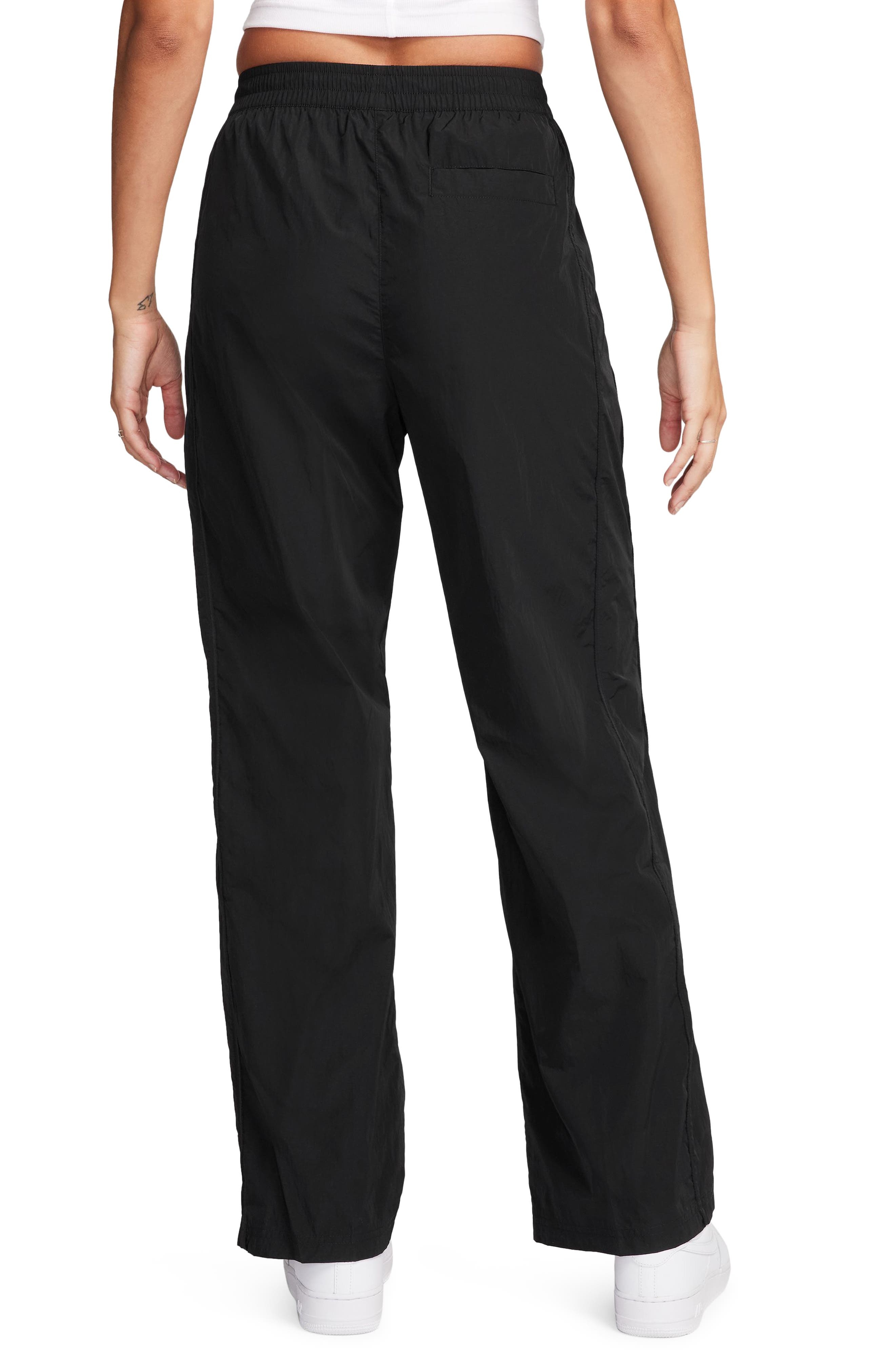 Nike Windrunner Water Repellent High Waist Woven Pants in 010 Black/white at Nordstrom - 2