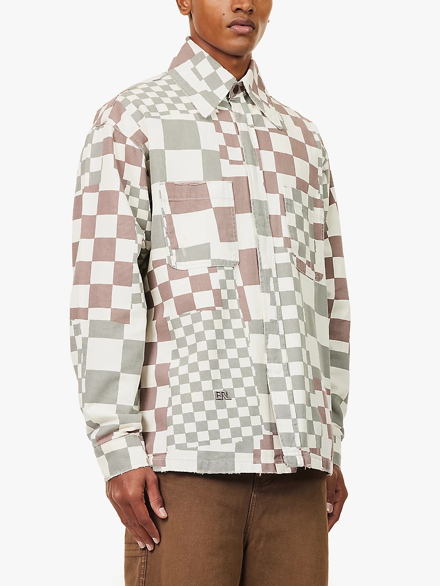 Checked patch-pocket cotton-canvas jacket - 3