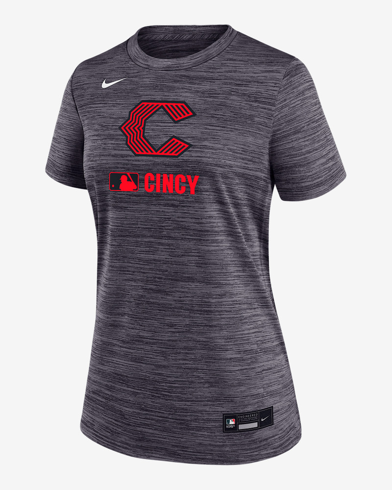 Cincinnati Reds Authentic Collection City Connect Velocity Women's Nike Dri-FIT MLB T-Shirt 1