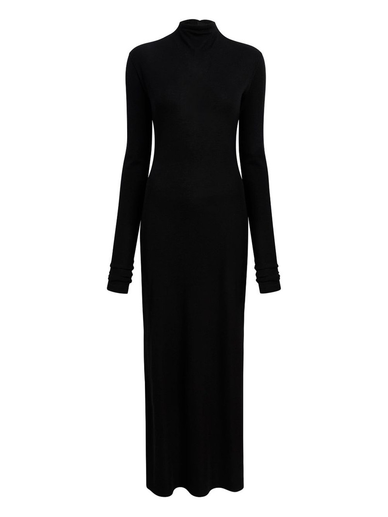 long-sleeve mock-neck maxi dress 1