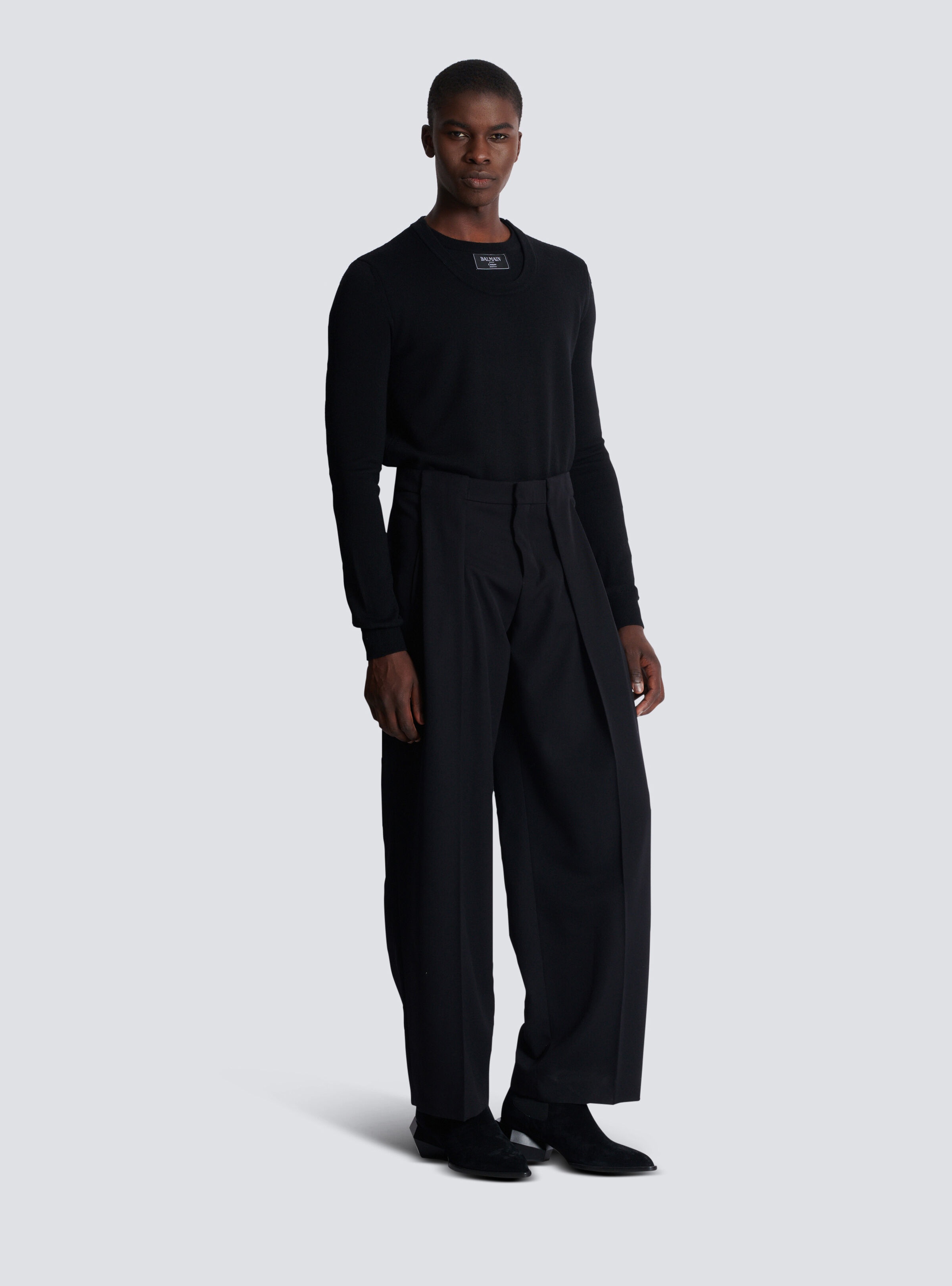 Pleated grain de poudre trousers - 3