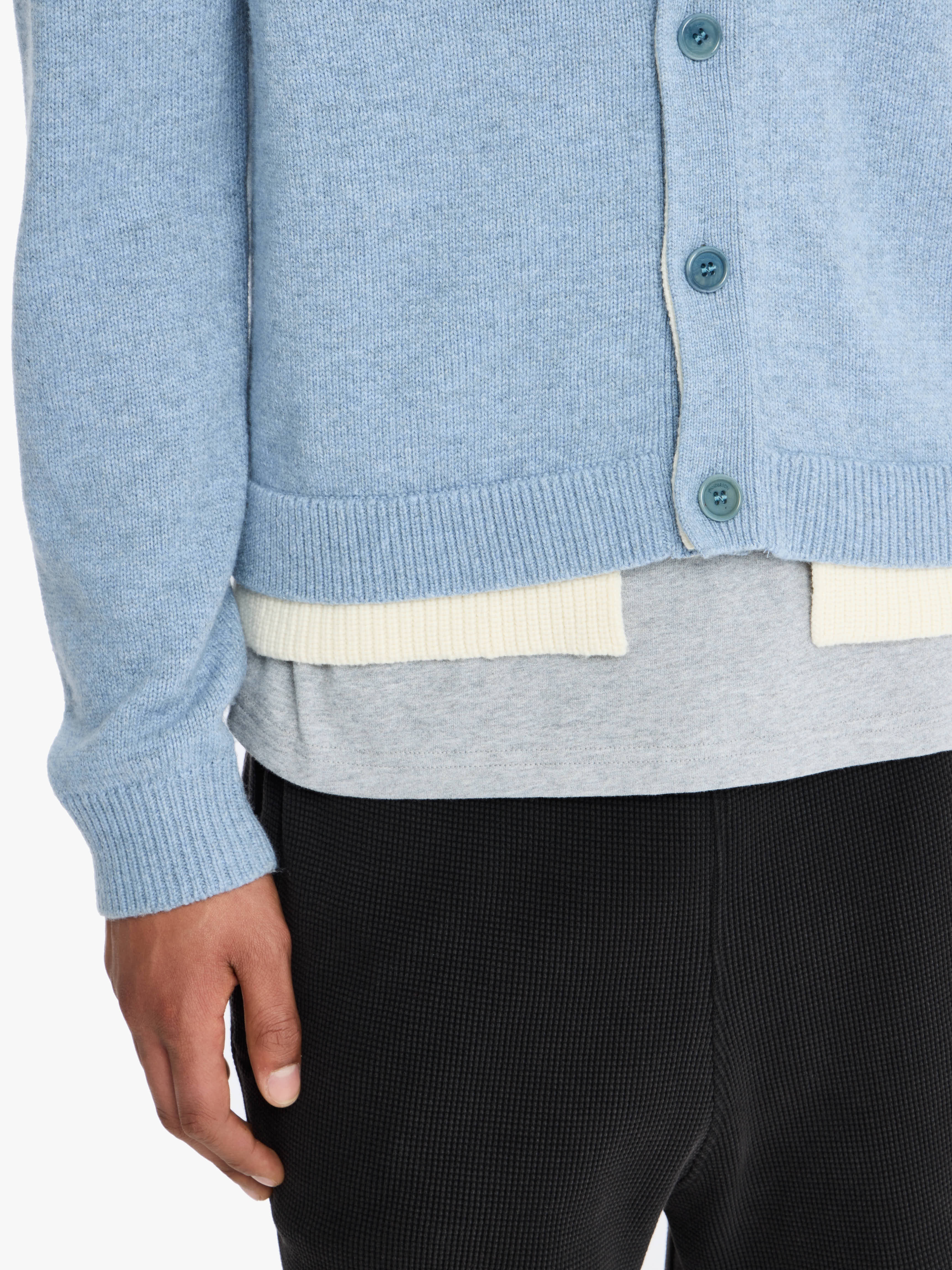 CONTRAST LAYERED CARDIGAN - 5