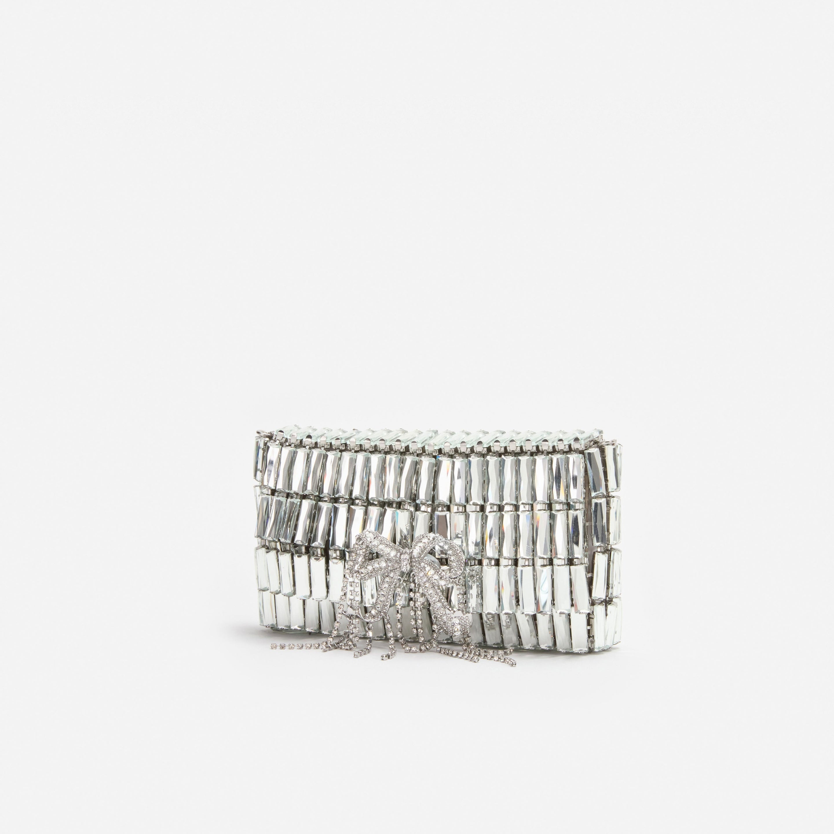 Silver Crystal Bow Mini Shoulder Bag - 2