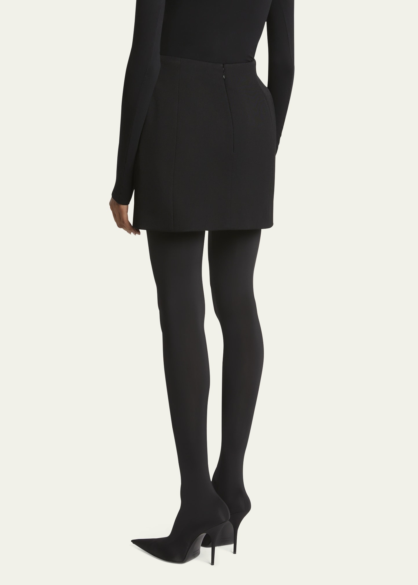 Hourglass Wool Mini Skirt - 3
