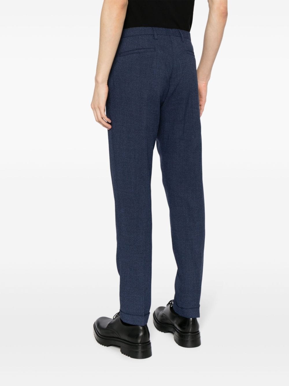 slim-cut wool trousers - 4