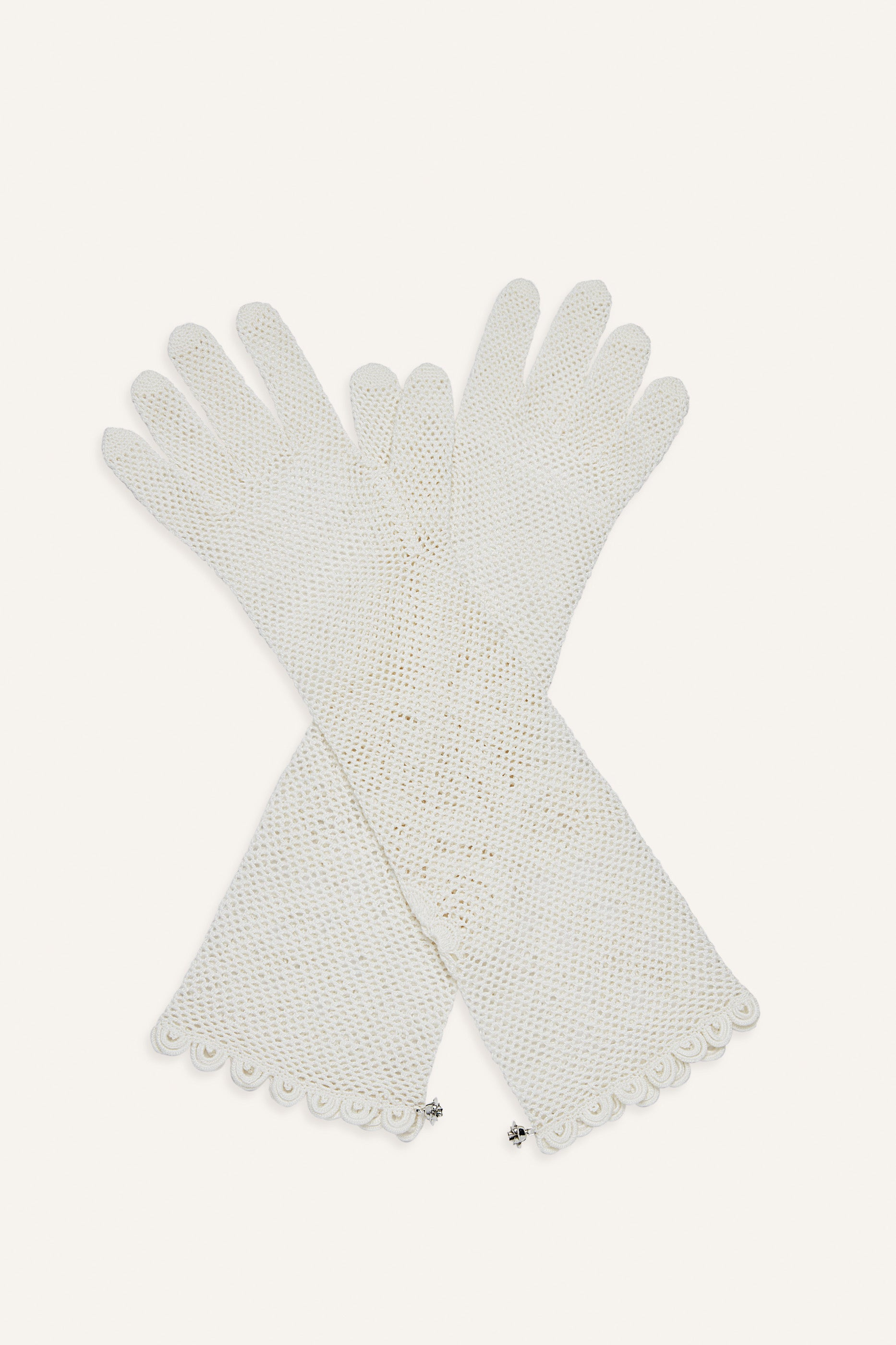 Crochet gloves in cream - 2