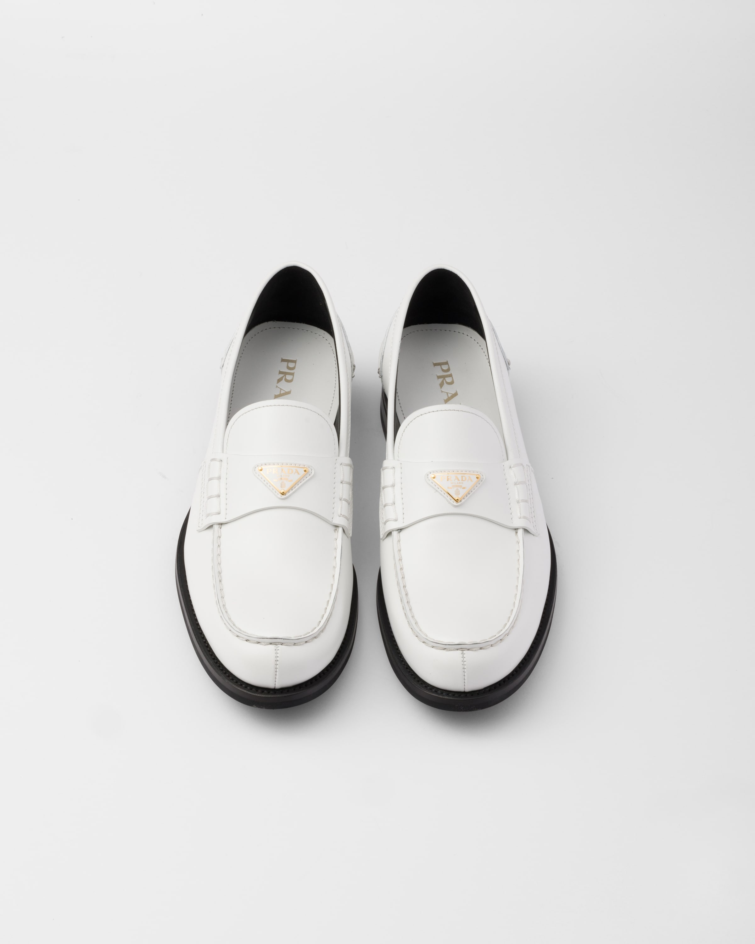 Brushed leather loafers - 4