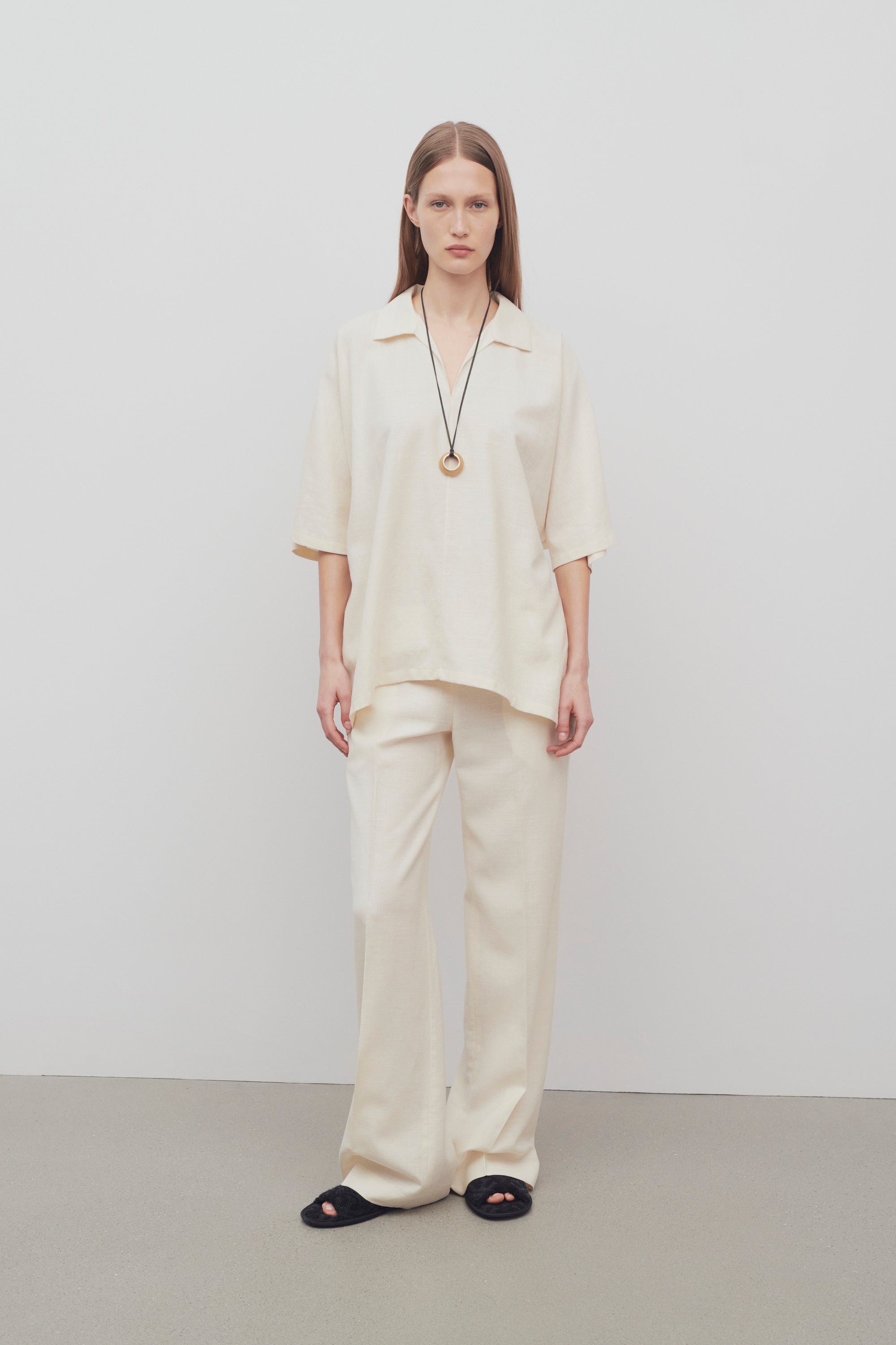 Foulard Pant in Wool, Silk and Linen - 3