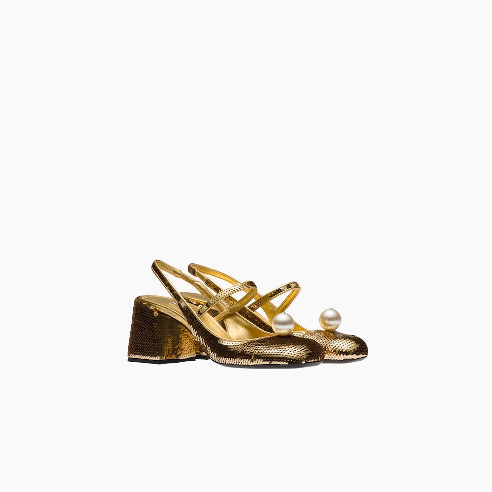 Sequined slingback pumps - 1