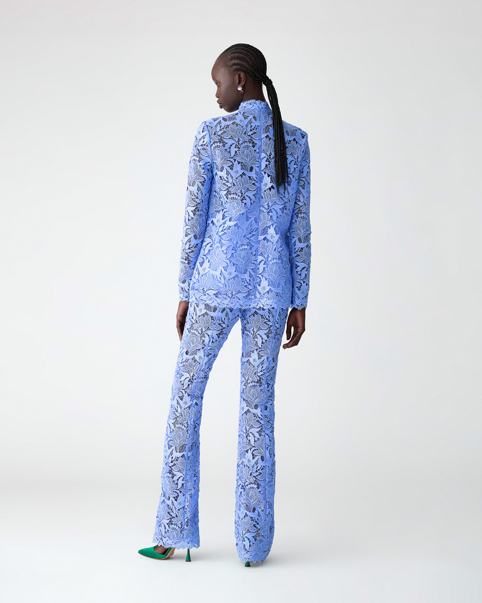 Tulip-Embroidered Lace Top - 3