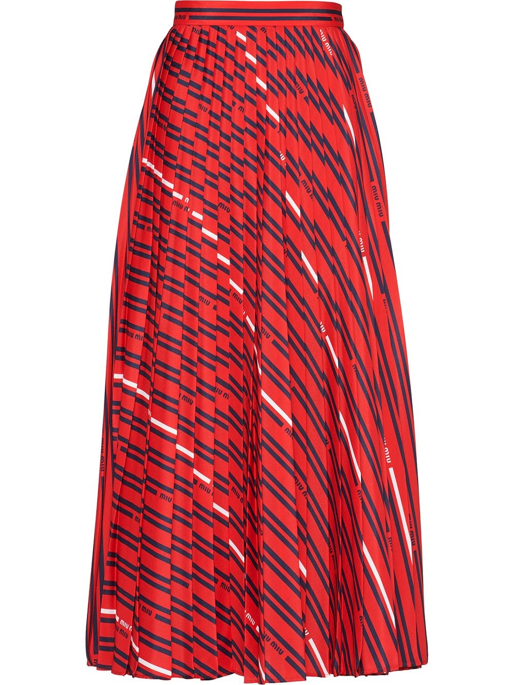 logo print pleated midi skirt - 1