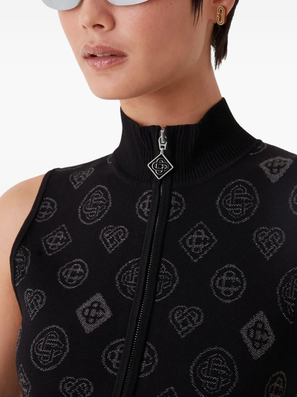monogram-patterned dress - 4