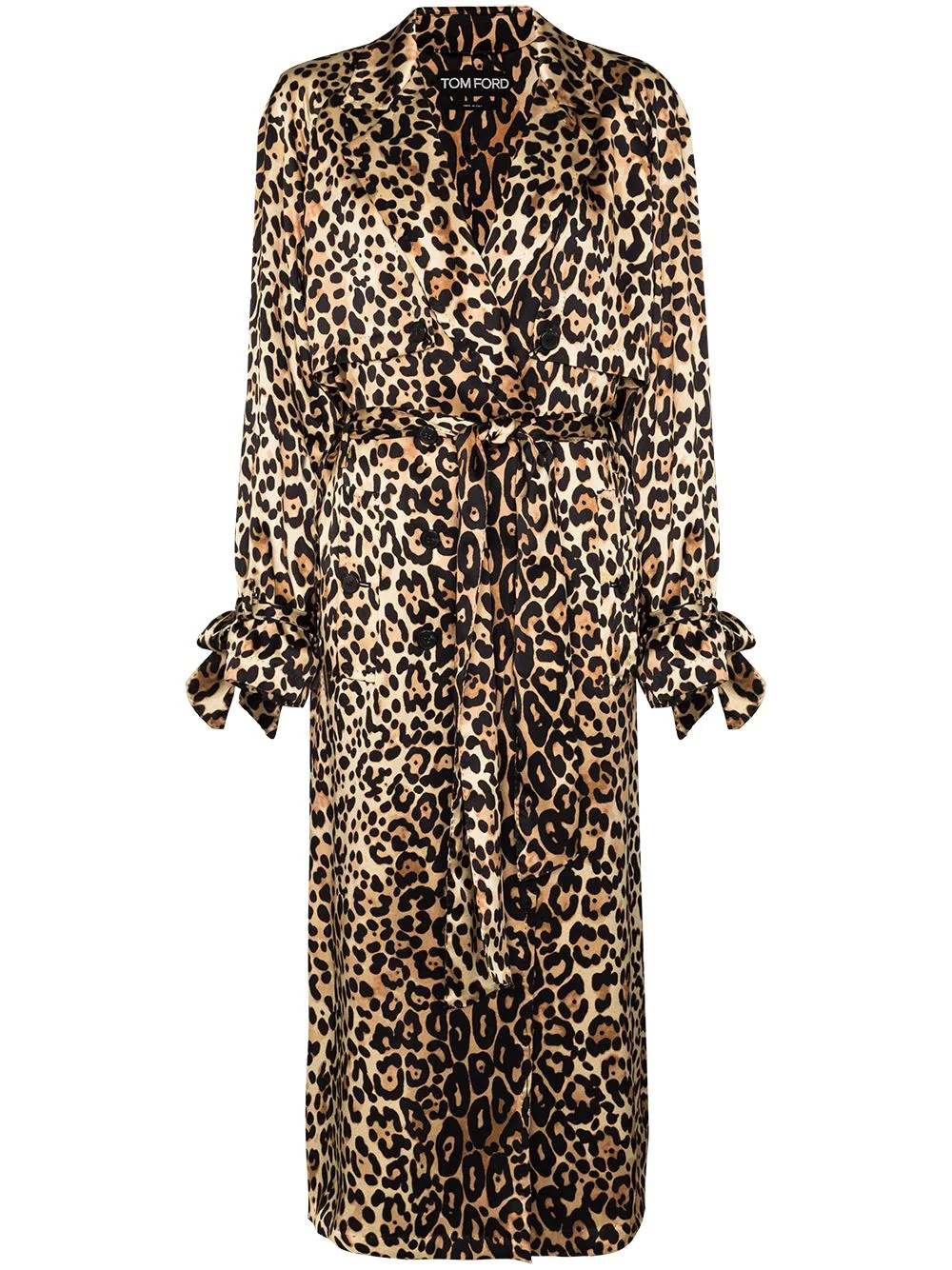 leopard print trench coat - 1