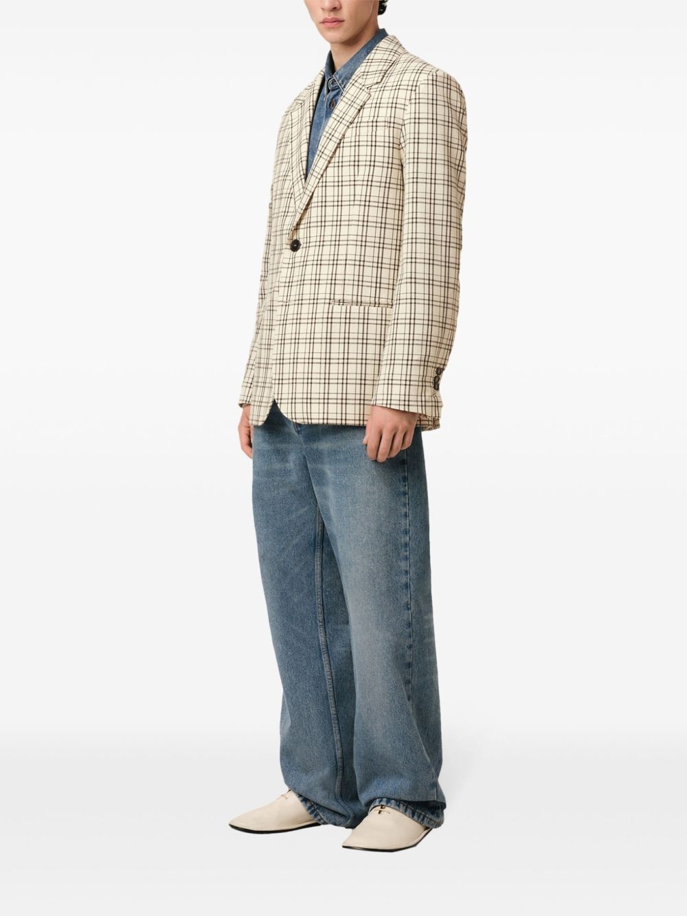 checkered blazer - 3