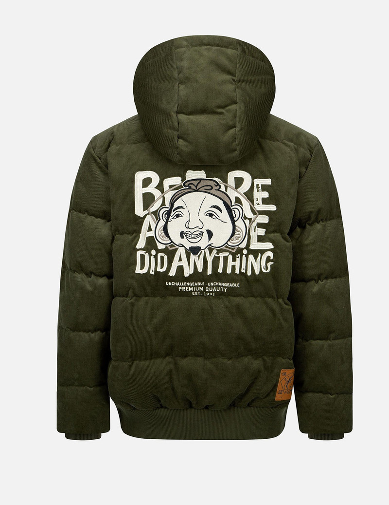 EVISU Godhead Embroidery Corduroy Down Jacket outlook