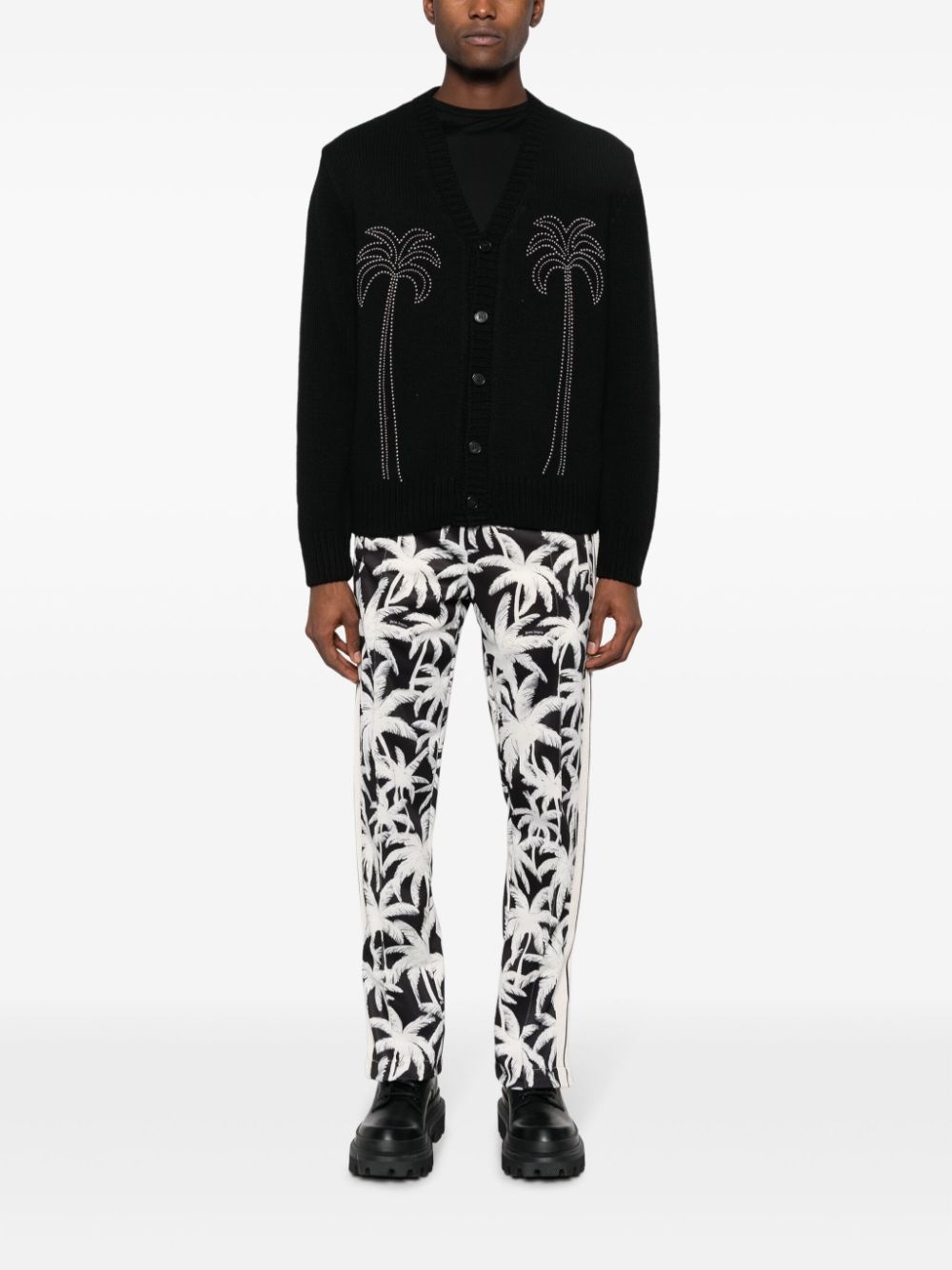 palm-studded V-neck cardigan - 2