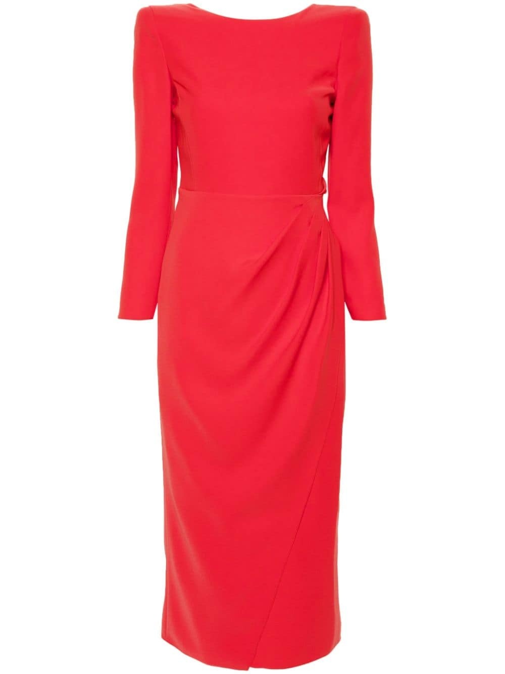 draped crepe midi dress - 1