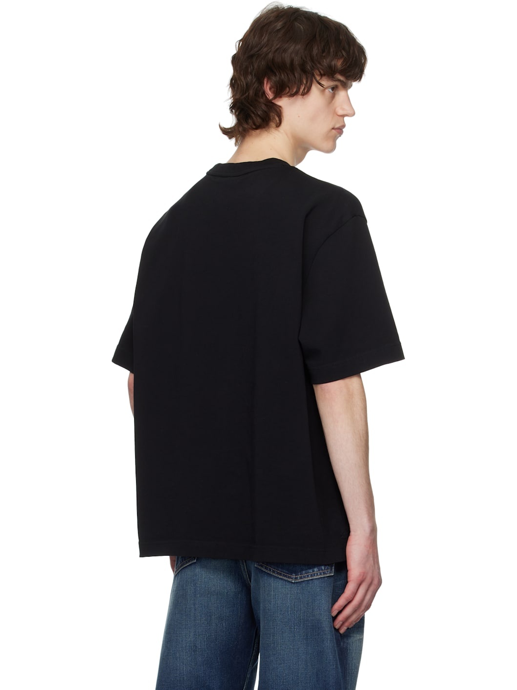Black Handwriting Embroidery Oversize T-shirt - 3