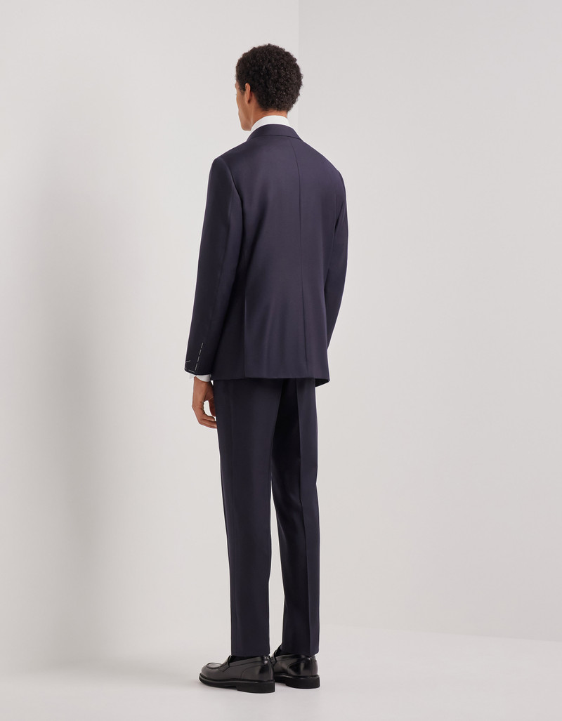 LIGHT BLUE DENIM-EFFECT WOOL REGULAR-FIT SUIT 46