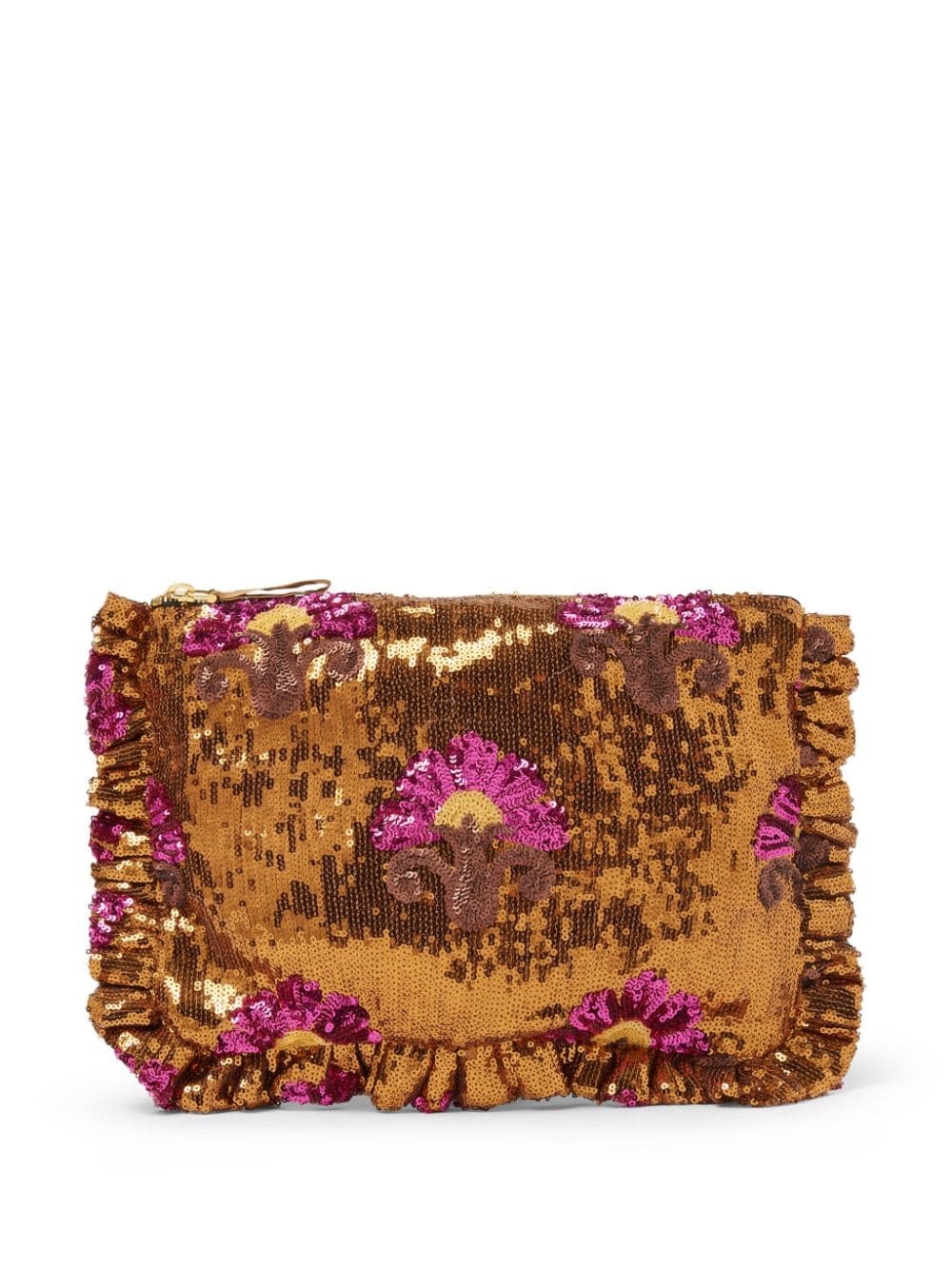 sequin-embellished zipped clutch bag - 1