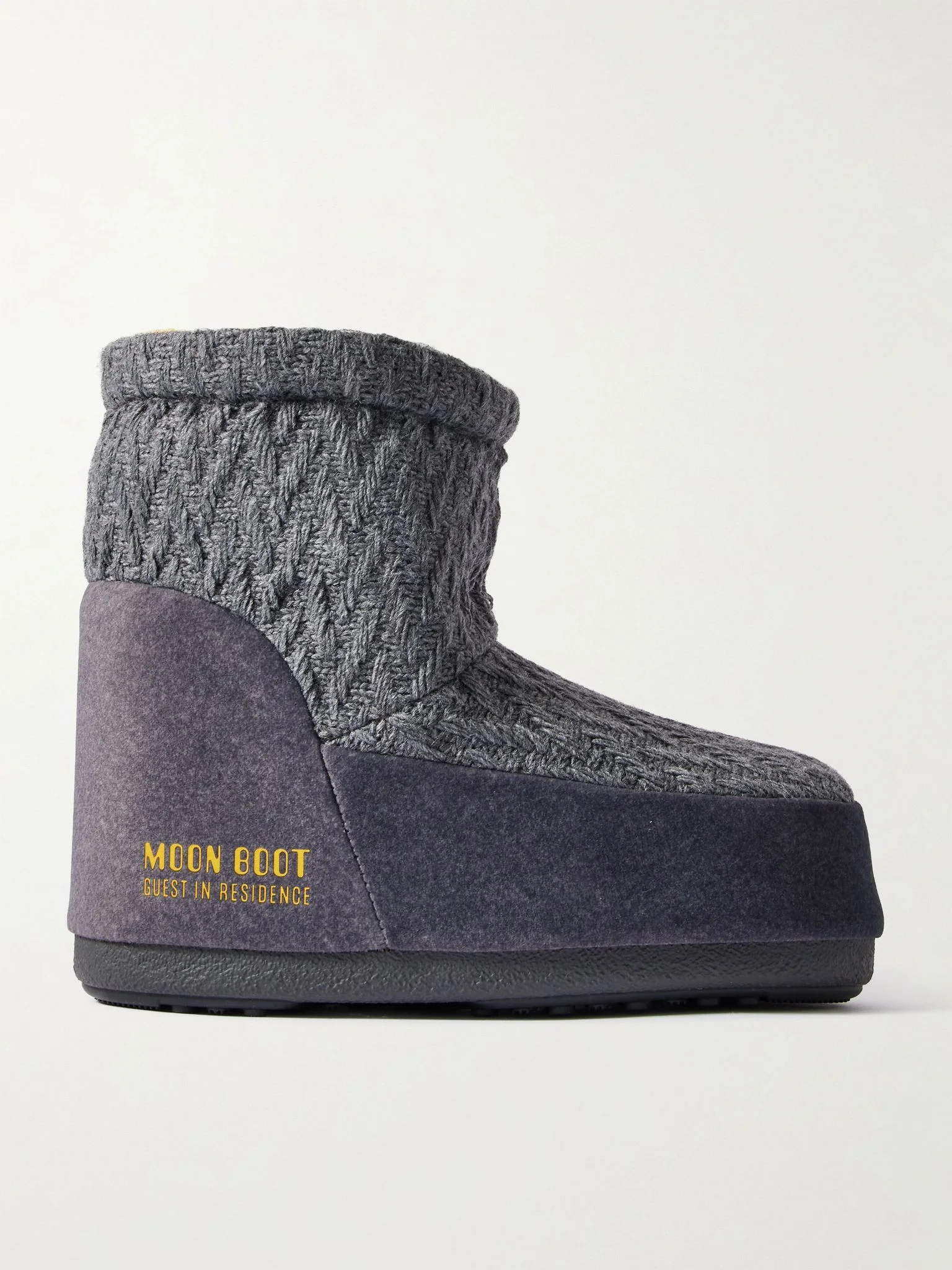 + Guest in Residence Icon Low felt-trimmed knitted snow boots Gray - 1