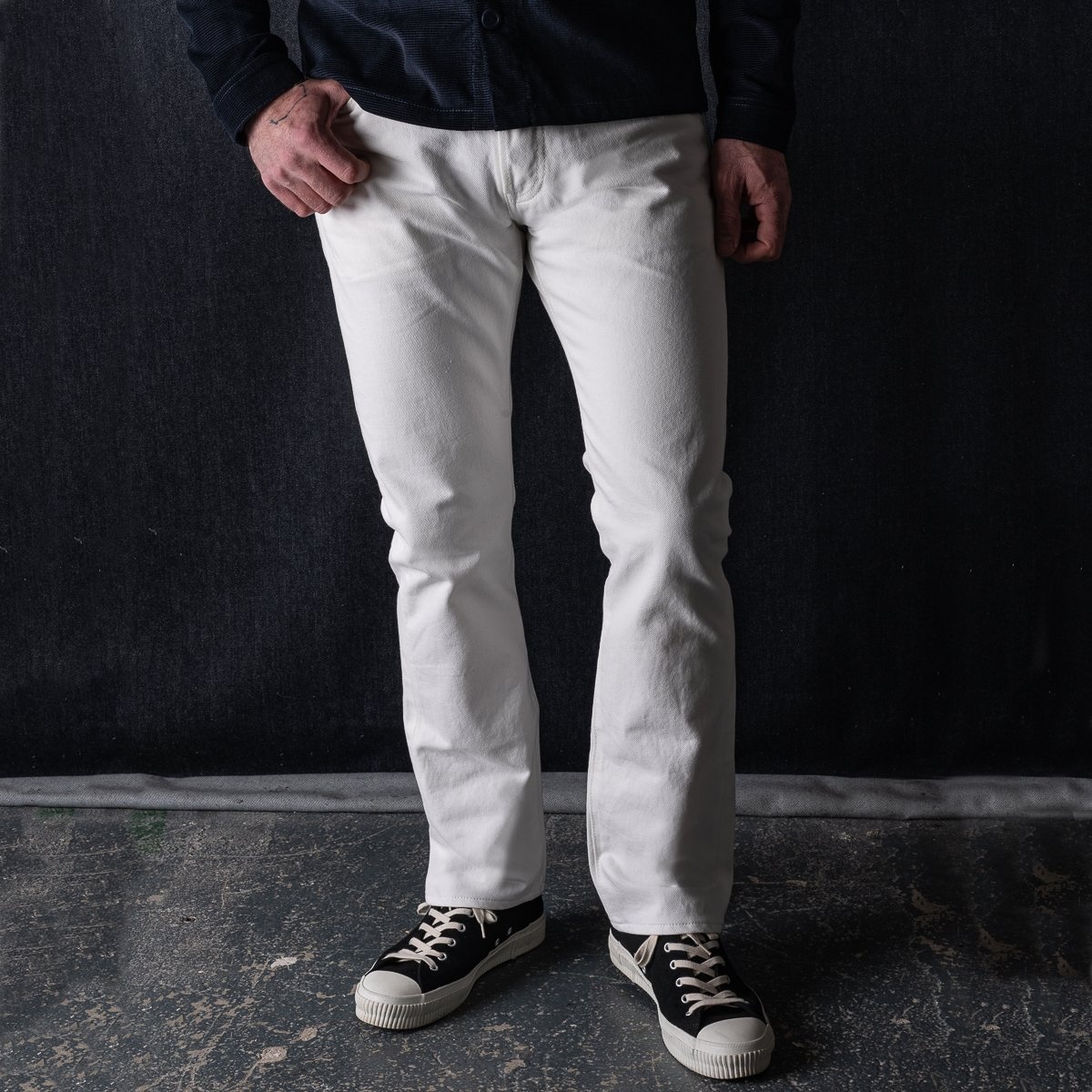 IH-555-WT 13.5oz Denim Super Slim Cut Jeans - White - 4