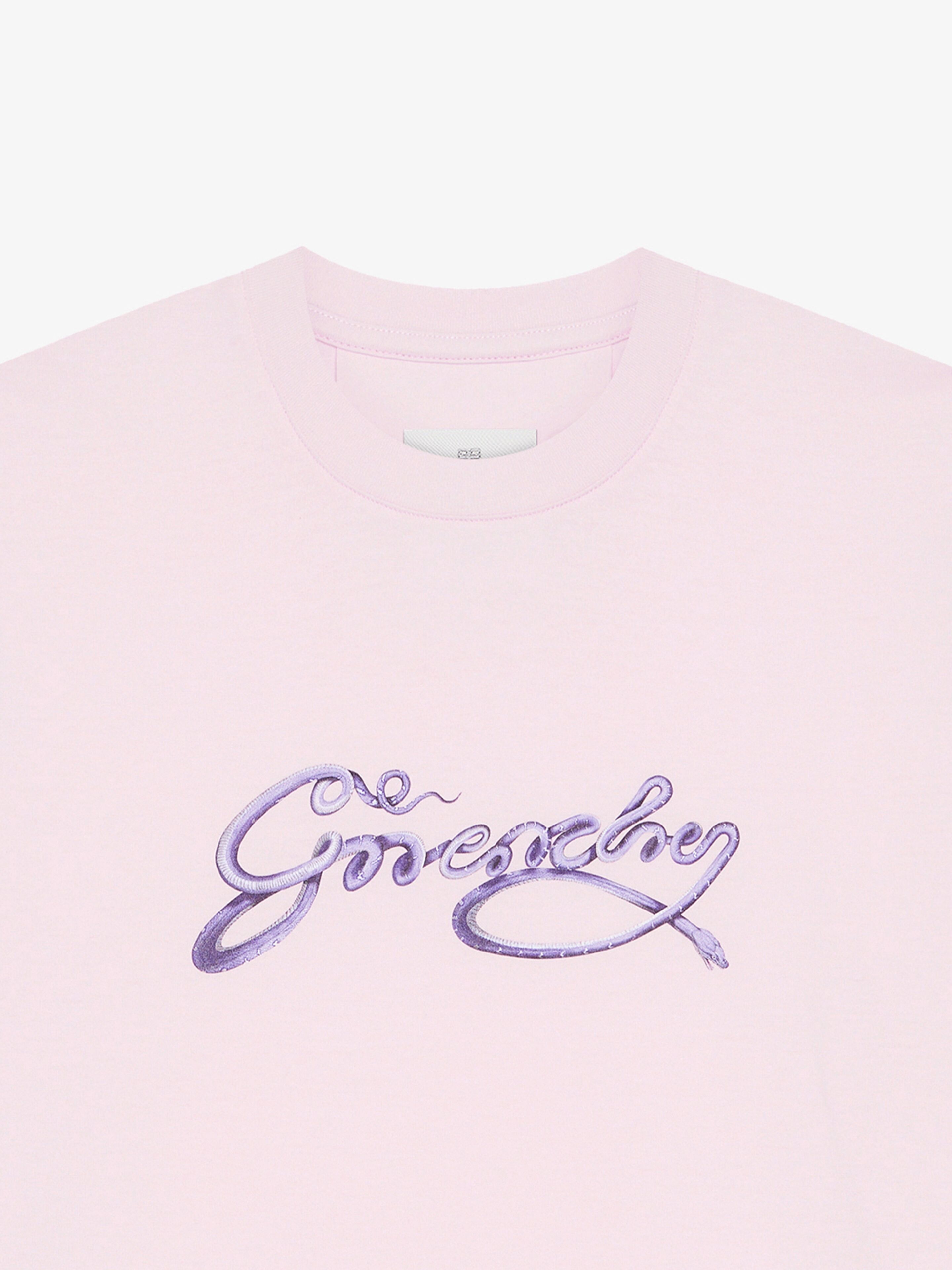 T-SHIRT IN COTTON WITH GIVENCHY SNAKE PRINT - 4