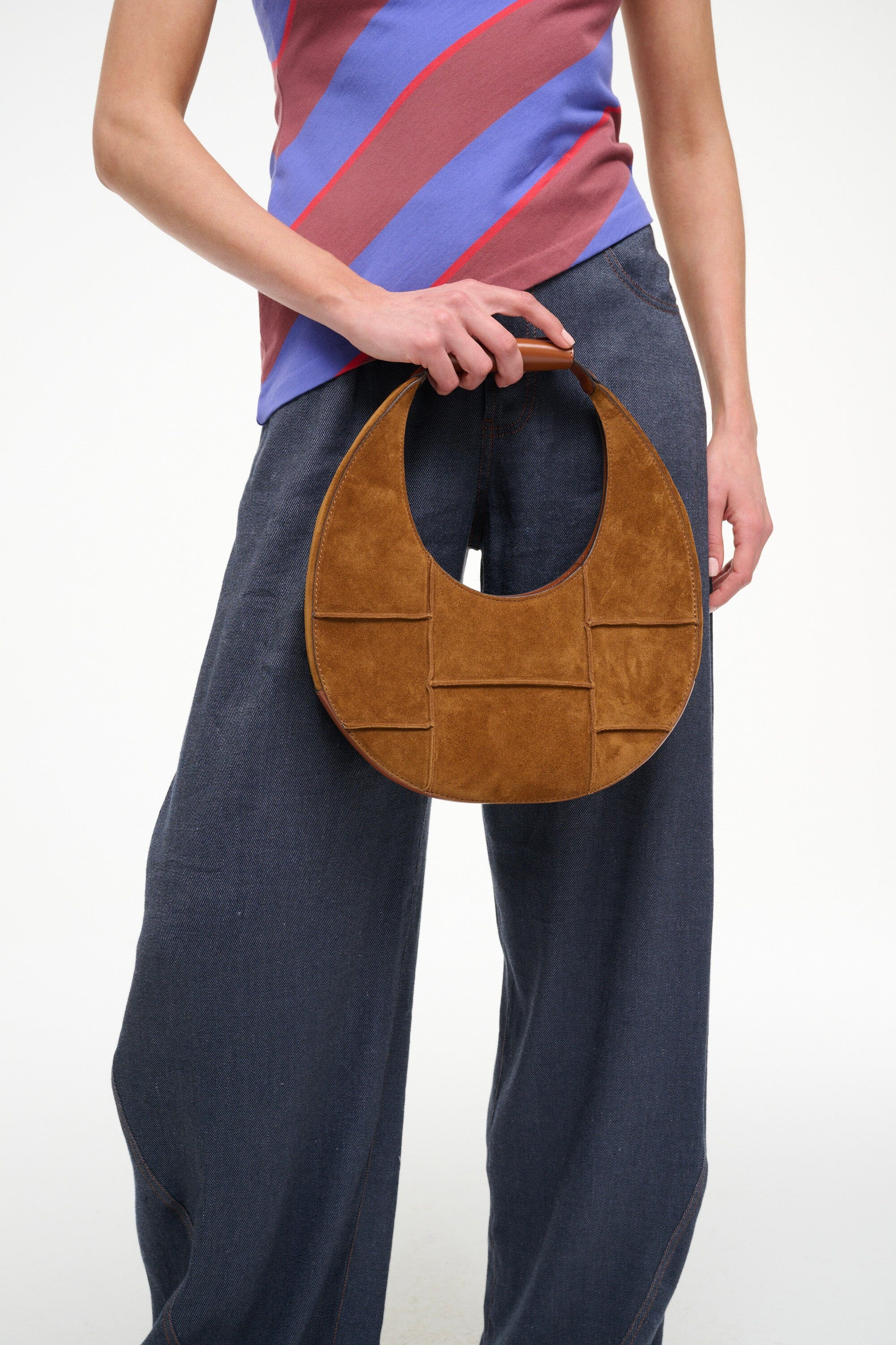 STAUD MOON TOTE BAG TAN SUEDE - 6