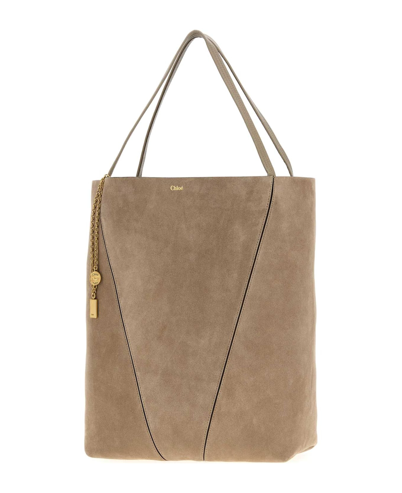 Dove Grey Suede Chloã¨ Spin Shopping Bag - 2