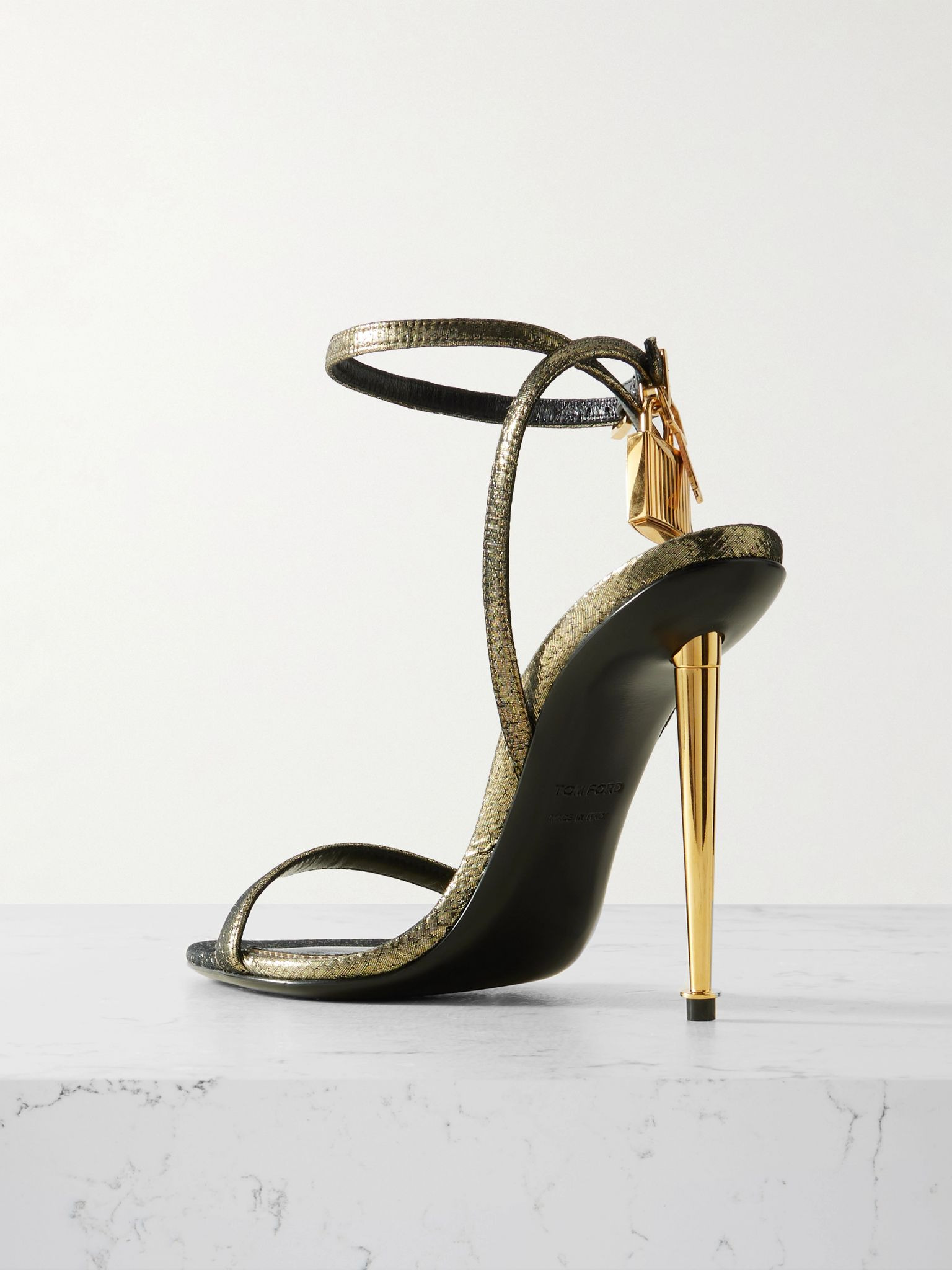 Padlock lamé sandals Gold - 3