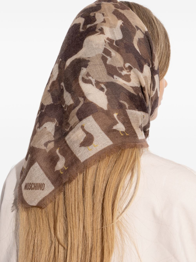 goose-print fringed scarf 4
